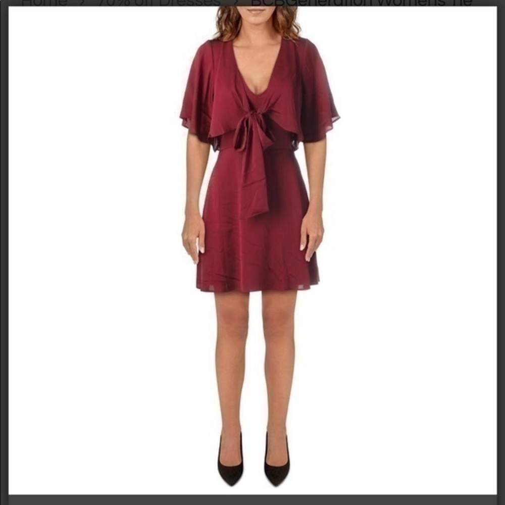 BCBGENERATION Deep Red Open Back Dress